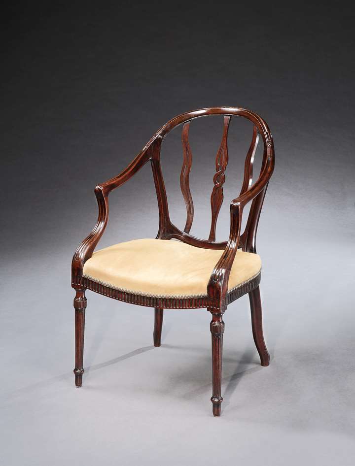 A mahogany open armchair